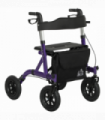 HOMCOM Rollator Walker with Seat, Backrest, Bag, All-terrain Wheels