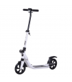 HOMCOM Folding Kick Scooter Teens Adult Ride On Adjustable 2 Big Wheels White