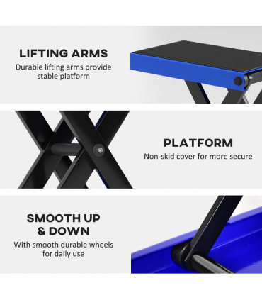 DURHAND 500KG Steel Motorbike Repair Lift X Frame Adjustment Jack, Blue