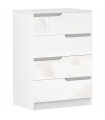 HOMCOM 4 Drawer Chest of Drawers for Bedroom, 60 x 40 x 85cm, White