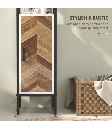 HOMCOM Tall Bathroom Storage Cabinet with 3 Shelves, 30 x 30 x 170 cm, White