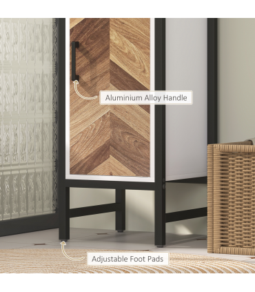 HOMCOM Tall Bathroom Storage Cabinet with 3 Shelves, 30 x 30 x 170 cm, White