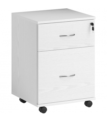 HOMCOM Pedestal Office Mobile Filing Cabinet 2 Drawer White