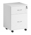HOMCOM Pedestal Office Mobile Filing Cabinet 2 Drawer White