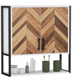 HOMCOM Bathroom Cabinet Wall Mounted Over the Toilet with 2 Doors, Walnut