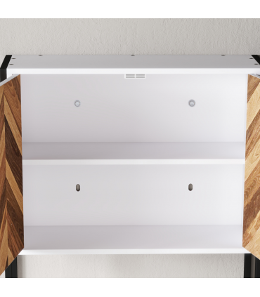 HOMCOM Bathroom Cabinet Wall Mounted Over the Toilet with 2 Doors, Walnut