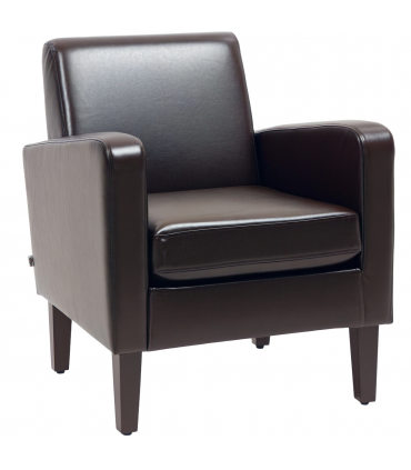 HOMCOM Armchair Accent Chair with Eucalyptus Wood Legs for Bedroom Brown