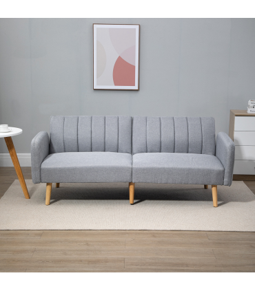 HOMCOM 2 Seater Sofa Bed w/ Adjustable Backrest for Living Room, Guest Room