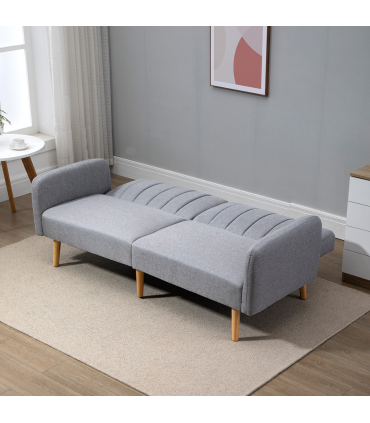 HOMCOM 2 Seater Sofa Bed w/ Adjustable Backrest for Living Room, Guest Room