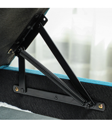 HOMCOM Convertible Modular Sectional Sofa w/ Storage Wood Frame Light Blue