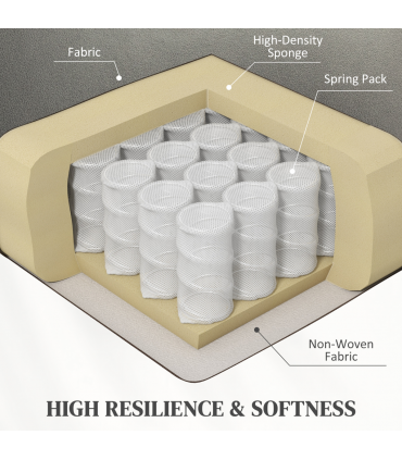 HOMCOM Recliner Armchair with Spring Cushion Adjustable Leg Rest Light Grey