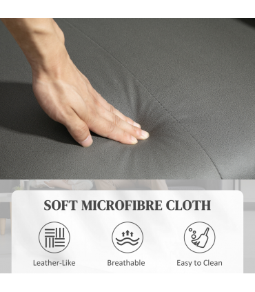 HOMCOM Recliner Armchair with Spring Cushion Adjustable Leg Rest Light Grey