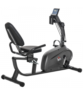 Exercise Training Stationary Cycling Bike w/ LCD Monitor & Pad Holder HOMCOM