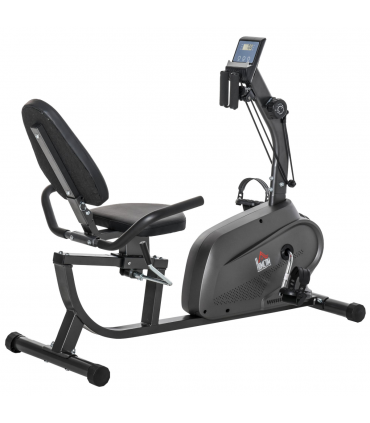Exercise Training Stationary Cycling Bike w/ LCD Monitor & Pad Holder HOMCOM