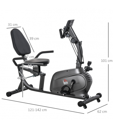 Exercise Training Stationary Cycling Bike w/ LCD Monitor & Pad Holder HOMCOM