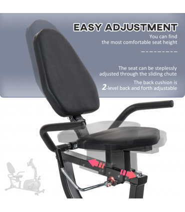Exercise Training Stationary Cycling Bike w/ LCD Monitor & Pad Holder HOMCOM