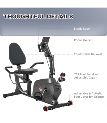 Exercise Training Stationary Cycling Bike w/ LCD Monitor & Pad Holder HOMCOM
