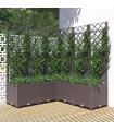 vidaXL Garden Planter with Trellis Brown 120x120x136 cm PP