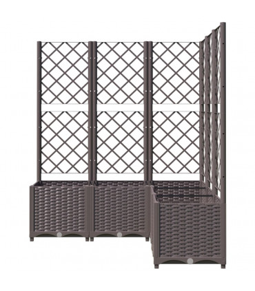 vidaXL Garden Planter with Trellis Brown 120x120x136 cm PP
