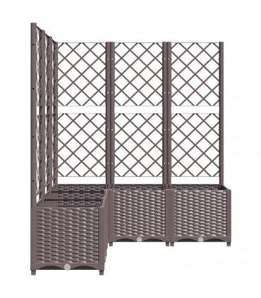 vidaXL Garden Planter with Trellis Brown 120x120x136 cm PP