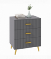 HOMCOM Bedroom Chest of Drawers, 3-Drawer Dresser with Aluminium Legs