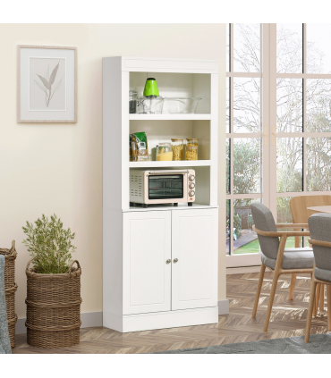 Kitchen Cupboard White MDF and particle board 74.6 x 35.5 x 182.5 cm Double-door