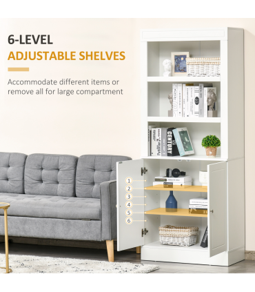 Kitchen Cupboard White MDF and particle board 74.6 x 35.5 x 182.5 cm Double-door