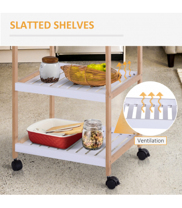 Kitchen Trolley, Bamboo/MDF board, 74.5H cm