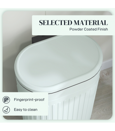 HOMCOM 30L Pedal Bin, Metal Kitchen Bin with Soft-close Lid, Light Green