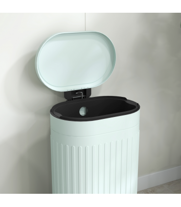 HOMCOM 30L Pedal Bin, Metal Kitchen Bin with Soft-close Lid, Light Green