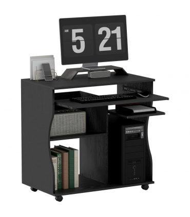 HOMCOM Computer Table Study Desk with Sliding Keyboard Tray, Black