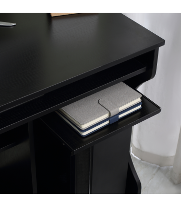 HOMCOM Computer Table Study Desk with Sliding Keyboard Tray, Black