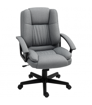 HOMCOM Swivel Executive Office Chair Mid Back Chair w/ Arm, Grey