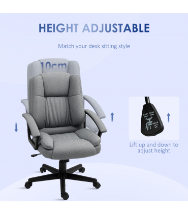 HOMCOM Swivel Executive Office Chair Mid Back Chair w/ Arm, Grey