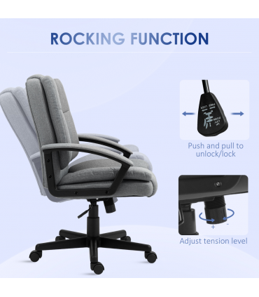 HOMCOM Swivel Executive Office Chair Mid Back Chair w/ Arm, Grey