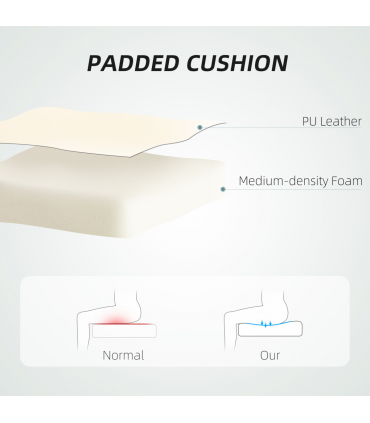 HOMCOM Executive Office Chair, Recliner Computer Chair with Footrest, Cream