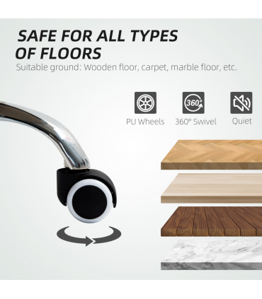 HOMCOM Executive Office Chair, Recliner Computer Chair with Footrest, Cream