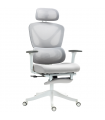 HOMCOM Ergonomic Office Chair, Recliner Computer Chair with Footrest, Grey