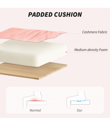 HOMCOM Upholstered Desk Chair with Height Adjustable, Pink