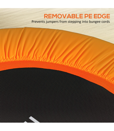 HOMCOM 40'' Mini Trampoline Adult Rebounder Jumper w/ Handle Fitness Orange