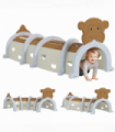 AIYAPLAY Kids Play Tunnel for Crawl and Climb, Monkey Design, Brown