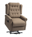 HOMCOM Power Lift Recliner Armchair with Wingback, Button Tufted, Brown