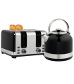 HOMCOM 1.7L 3000W Fast Boil Electric Kettle and 4 Slice Toaster Set, Black
