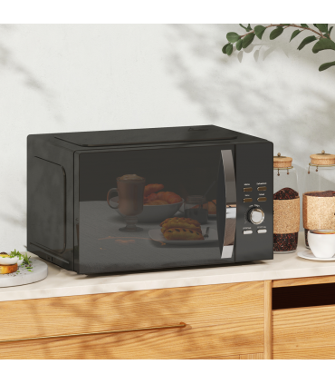 HOMCOM 23L 800W Microwave Oven with Digital Display, Auto Cook, Black