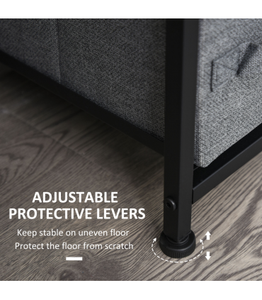 HOMCOM Chest of Drawers with 7 Dresser Drawers for Home Bedroom, Dark Grey