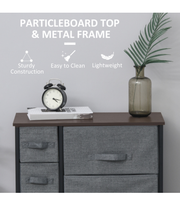 HOMCOM Chest of Drawers with 7 Dresser Drawers for Home Bedroom, Dark Grey