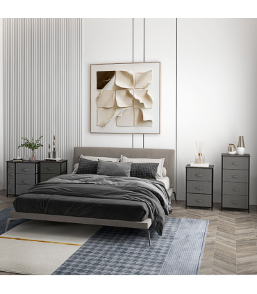 HOMCOM Chest of Drawers with 7 Dresser Drawers for Home Bedroom, Dark Grey