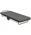 HOMCOM Single Folding Bed with Mattress Foldable Guest Bed on Wheels, Grey