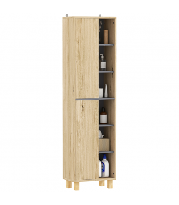 HOMCOM Bathroom Storage Unit with 6 Open Compartments and 6 Shelves