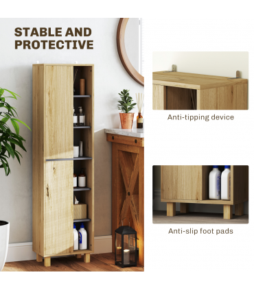 HOMCOM Bathroom Storage Unit with 6 Open Compartments and 6 Shelves